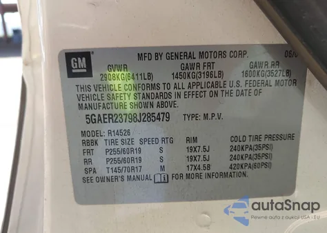 2008 Buick Enclave Cxl z USA, uszkodzony, nr VIN 5GAER23798J285479